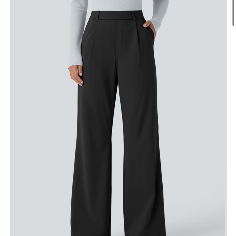 HALARA Black Wide-Leg Trousers